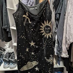 Nasty Gal Black Embroidered Dress